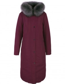 Зимняя куртка Limo Lady 3175 - бордовый - с натуральным мехом