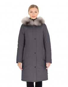 Зимняя куртка Limo Lady 3226 - серый - с натуральным мехом