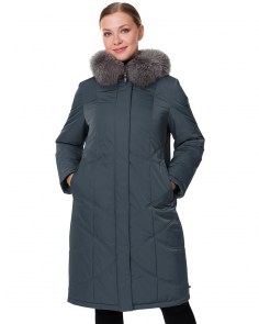 Зимняя куртка Limo Lady 3302 - тёмно-изумрудный - с натуральным мехом